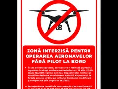 Semn obiectiv militar zona interzisa pentru operarea aeronavelor fara pilot la bord